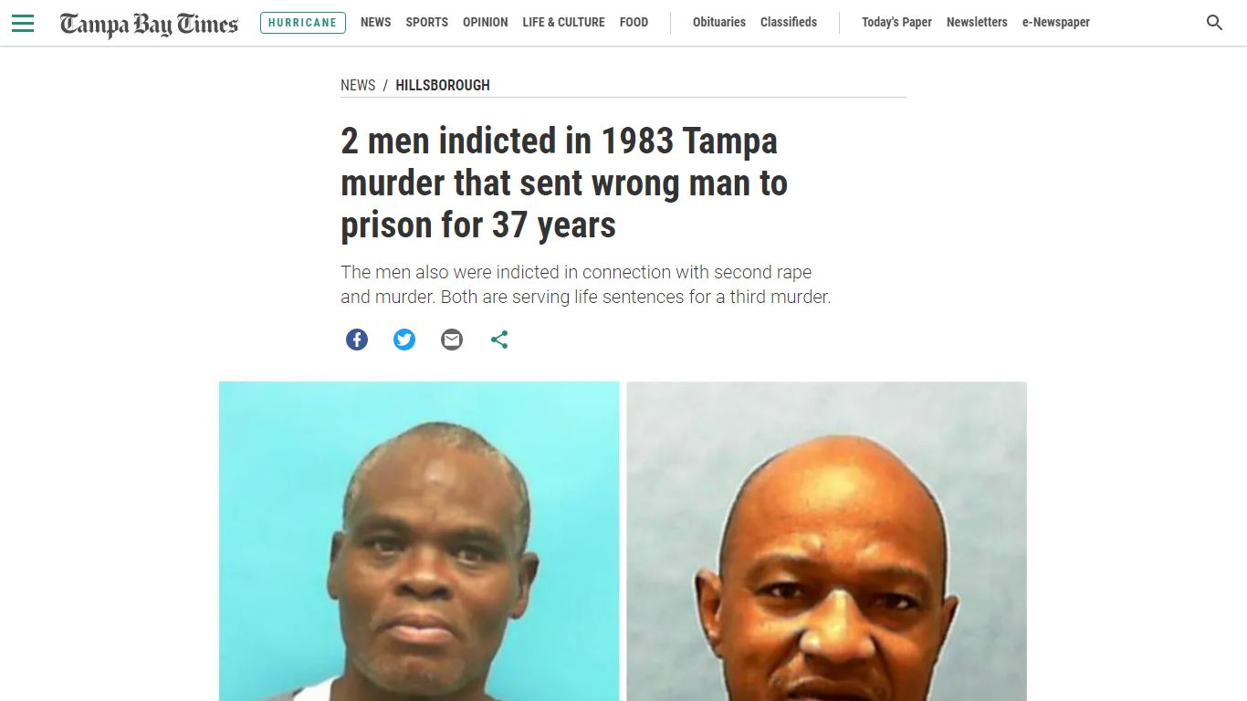 2 men indicted in 1983 Tampa murder that sent wrong man to prison for ...